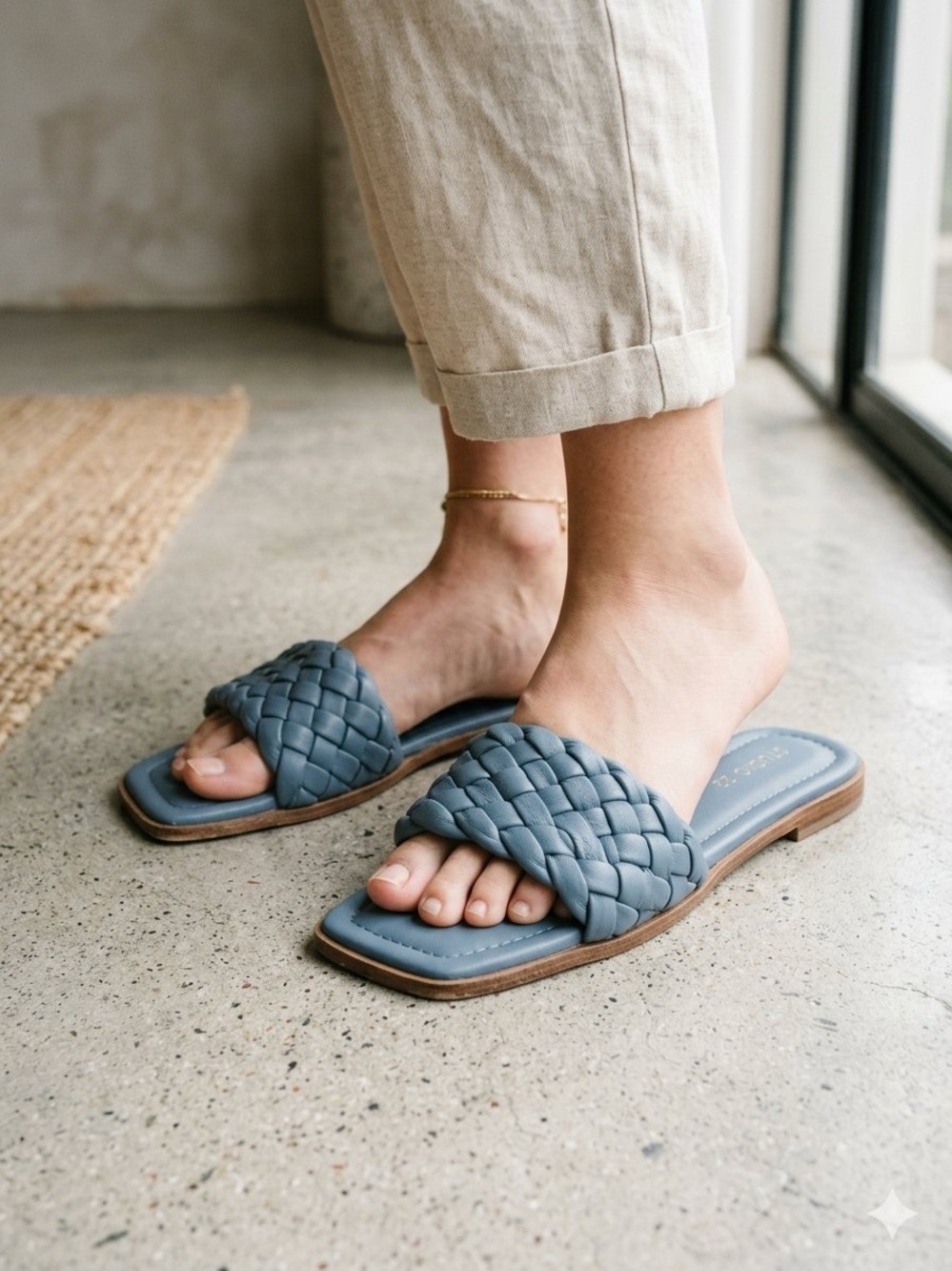 Coach And Four Women’s Light Blue Leather Sandals Size 9.5